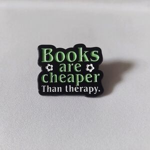 🧁 3/$30 Books Are Cheaper Than Therapy Enamel Pin NEW